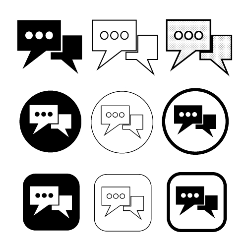 Simple Speech bubble icon sign design