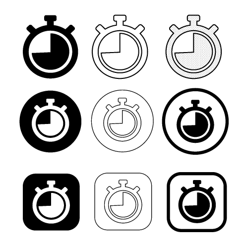 Simple stopwatch icon sign design