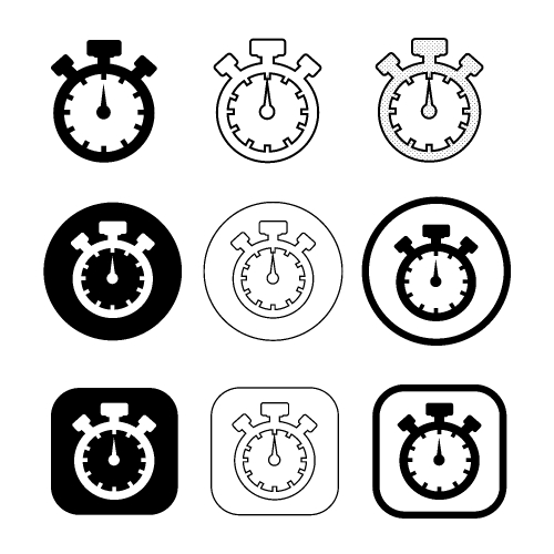 Simple stopwatch icon sign design