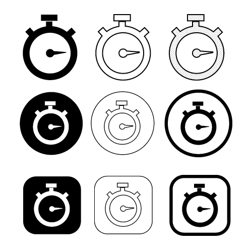 Simple stopwatch icon sign design