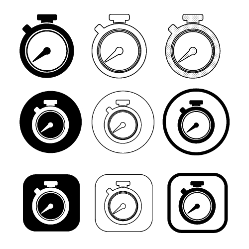 Simple stopwatch icon sign design