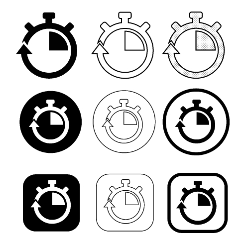 Simple stopwatch icon sign design