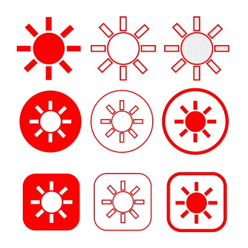 simple sun icon sign design