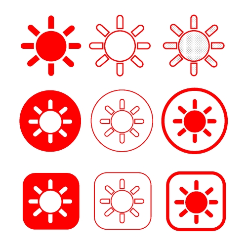 simple sun icon sign design