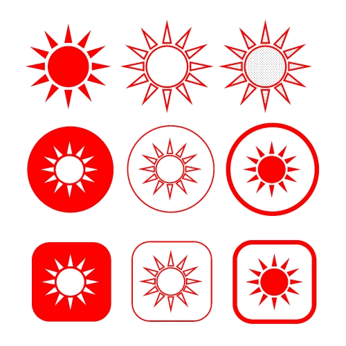 simple sun icon sign design