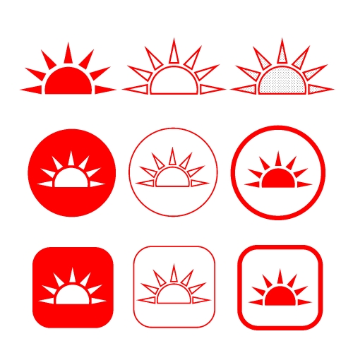 simple sun icon sign design