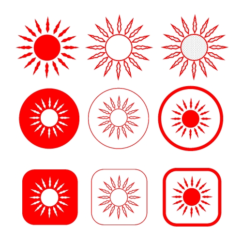 simple sun icon sign design