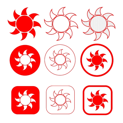 simple sun icon sign design