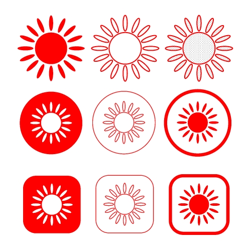 simple sun icon sign design