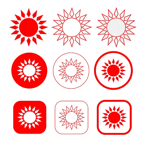 simple sun icon sign design