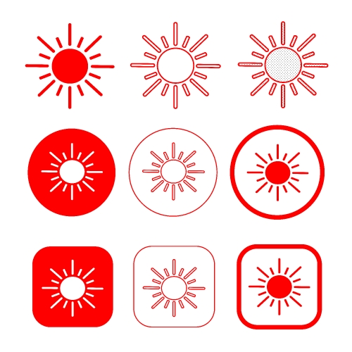 simple sun icon sign design