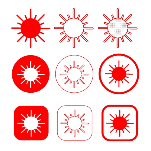 simple sun icon sign design