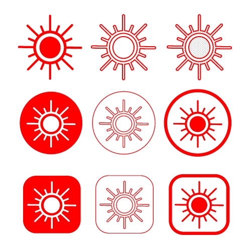 simple sun icon sign design