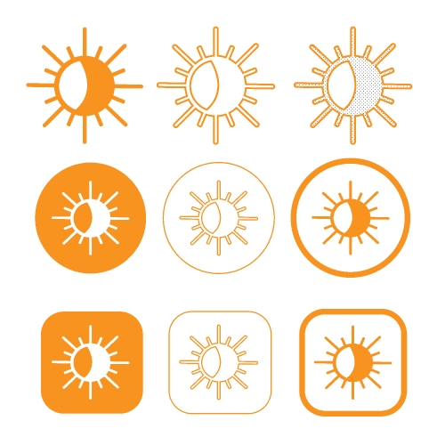 simple sun icon sign design