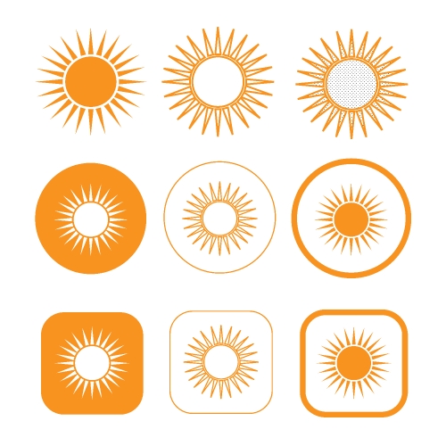 simple sun icon sign design