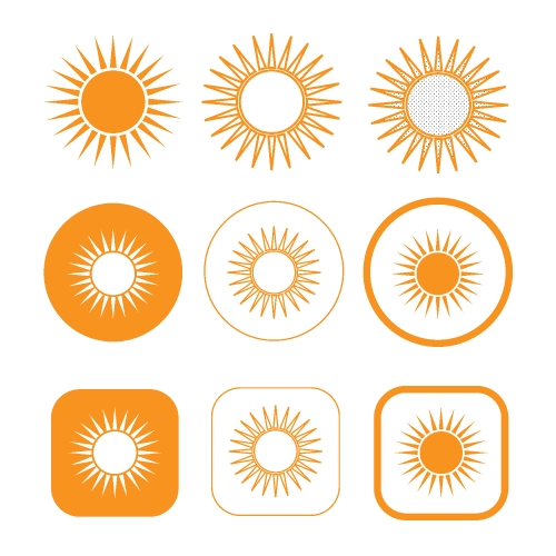 simple sun icon sign design