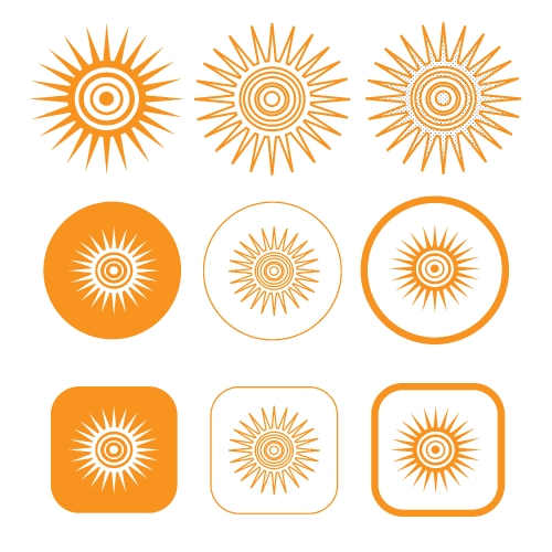 simple sun icon sign design