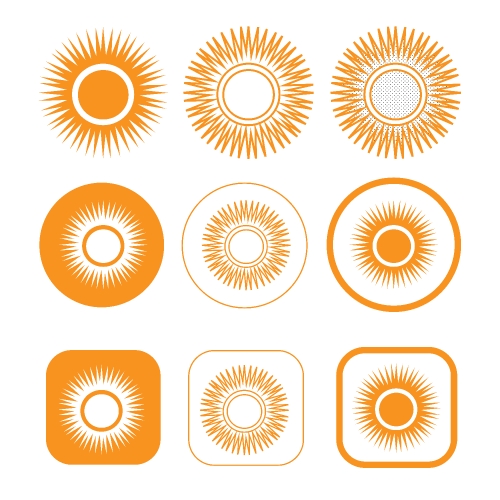 simple sun icon sign design