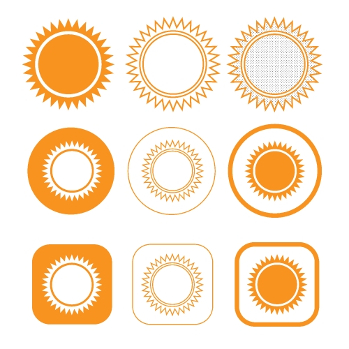 simple sun icon sign design