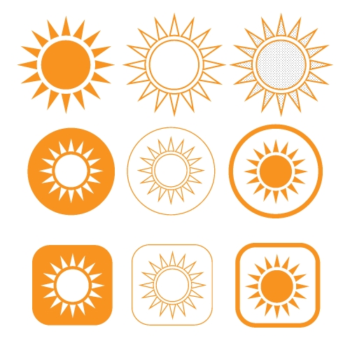 simple sun icon sign design