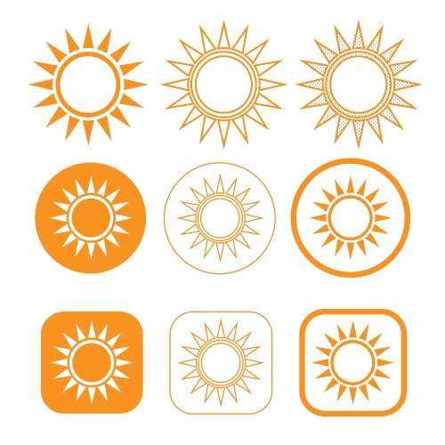 simple sun icon sign design