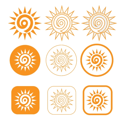 simple sun icon sign design