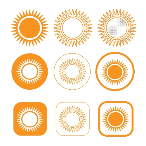 simple sun icon sign design