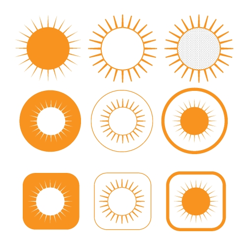 simple sun icon sign design