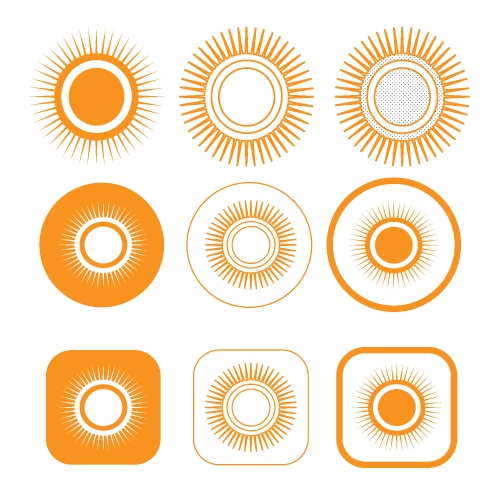 simple sun icon sign design