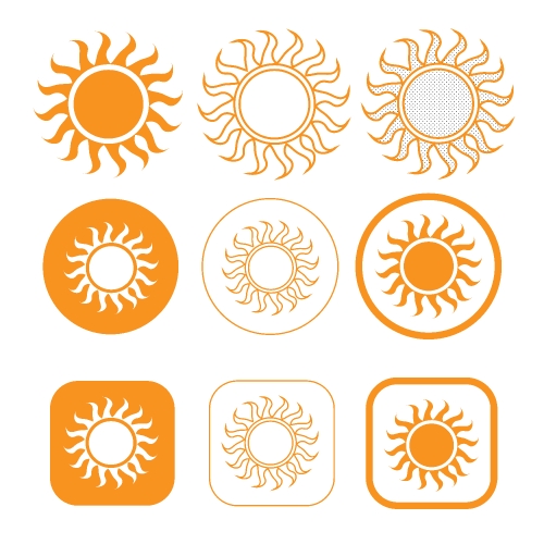 simple sun icon sign design