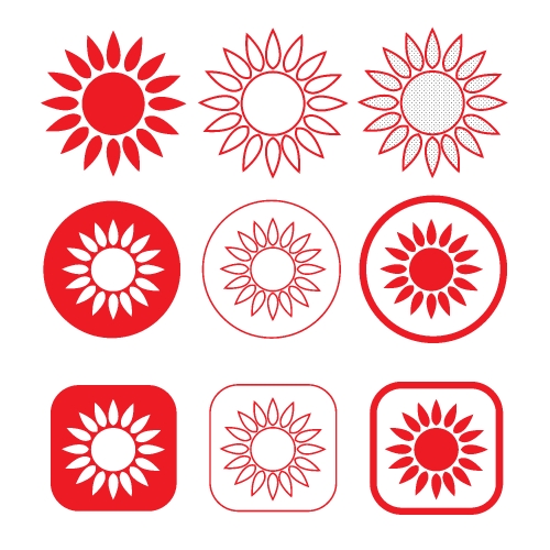 simple sun icon sign design