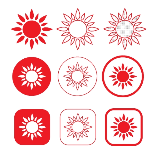 simple sun icon sign design