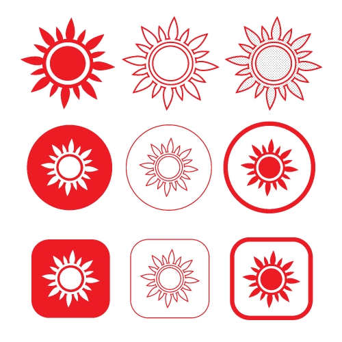 simple sun icon sign design