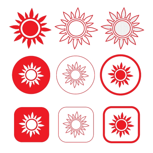 simple sun icon sign design