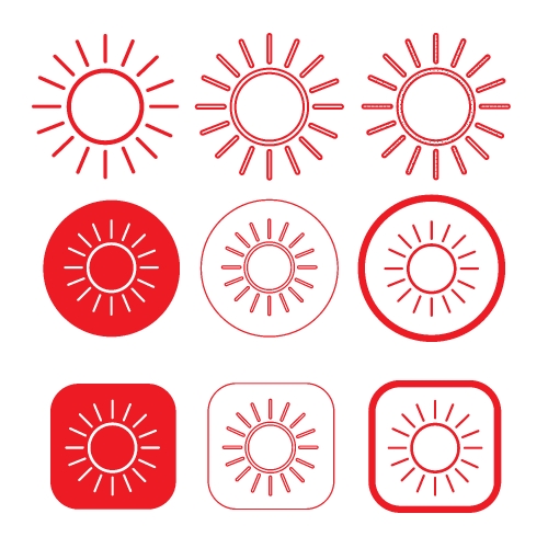 simple sun icon sign design