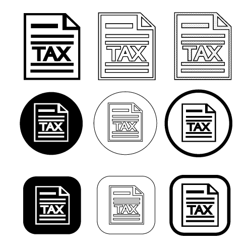 Simple tax icon sign design