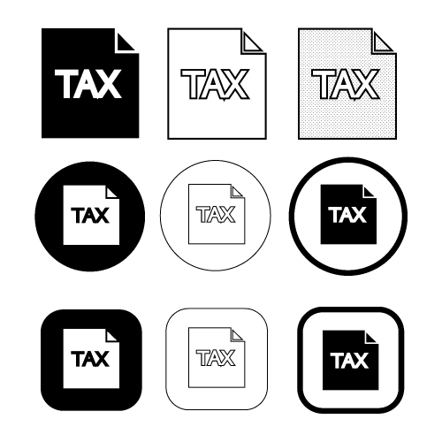 Simple tax icon sign design