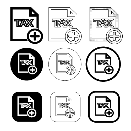 Simple tax icon sign design