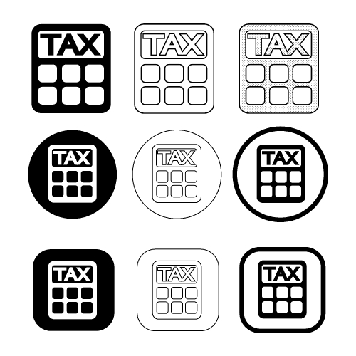 Simple tax icon sign design