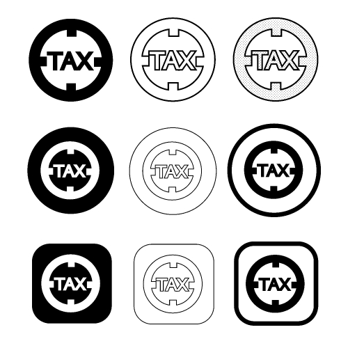 Simple tax icon sign design