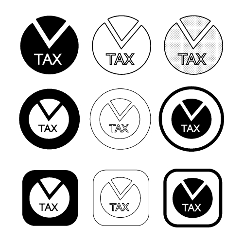 Simple tax icon sign design