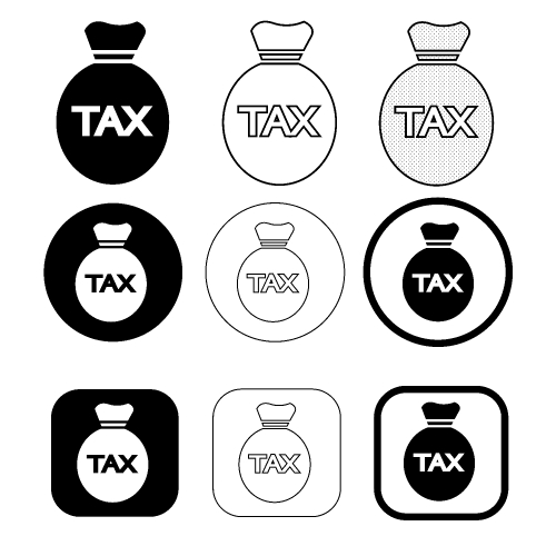 Simple tax icon sign design