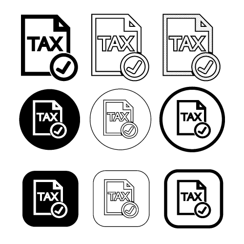 Simple tax icon sign design