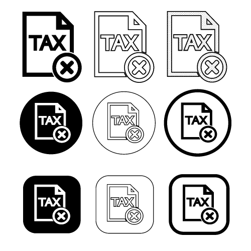 Simple tax icon sign design