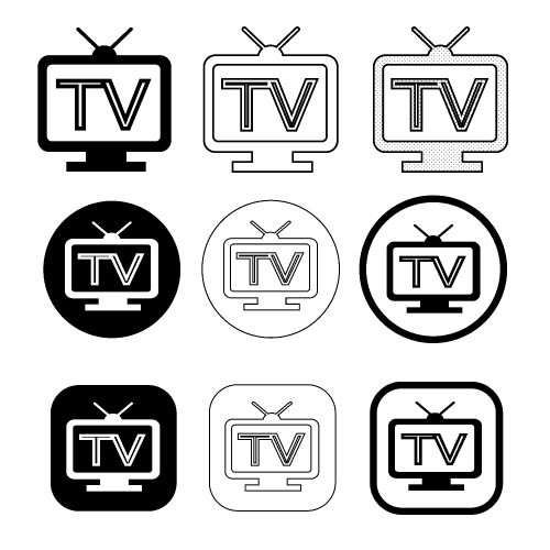 Simple tv icon sign design