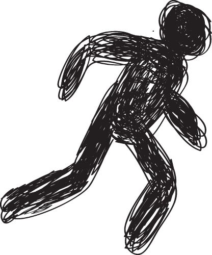 Sketch hand drawn Running