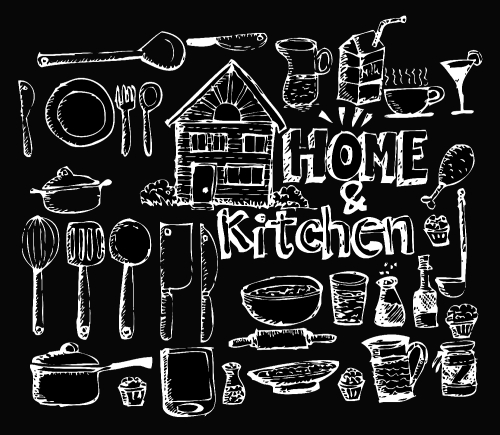 sketch Kitchen elements doodle