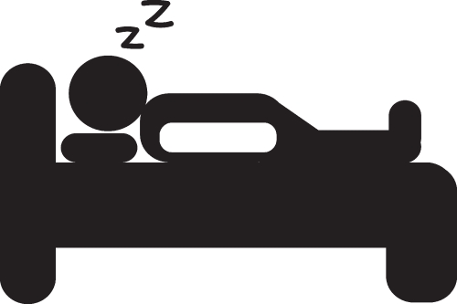Sleep icon bed hotel sign