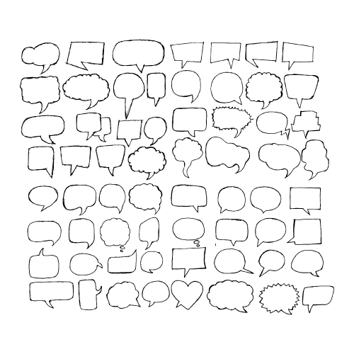 Speech bubble hand drawing illustration design