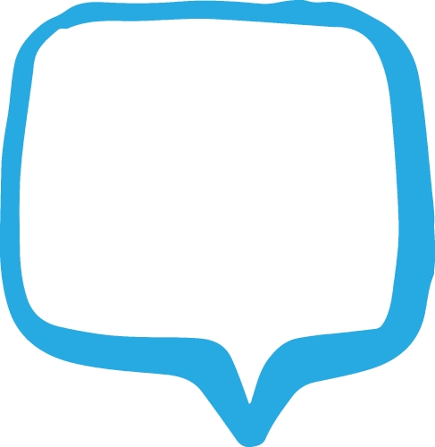 Speech bubble hand drawn icon sign design